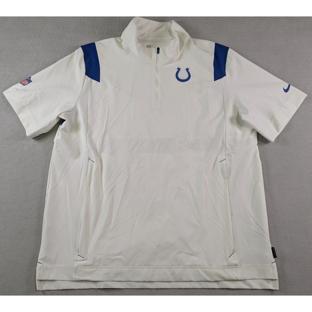 Indianapolis Colts Jacket Mens XL White Nike Windbreaker Coaches Pullover NFL